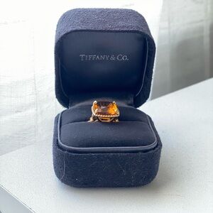 Tiffany & Co. 18k Yellow Gold Citrine & Diamond Cocktail Ring, Size 7